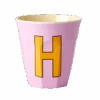 Melamine Cup - Medium With Alphabet In Pinkish Colors | Letter H(Melamine Cup Medium With Alphabet In Pinkish Colors Letter H)