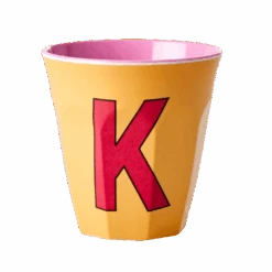 Melamine Cup - Medium With Alphabet In Pinkish Colors | Letter K(Melamine Cup Medium With Alphabet In Pinkish Colors Letter K)