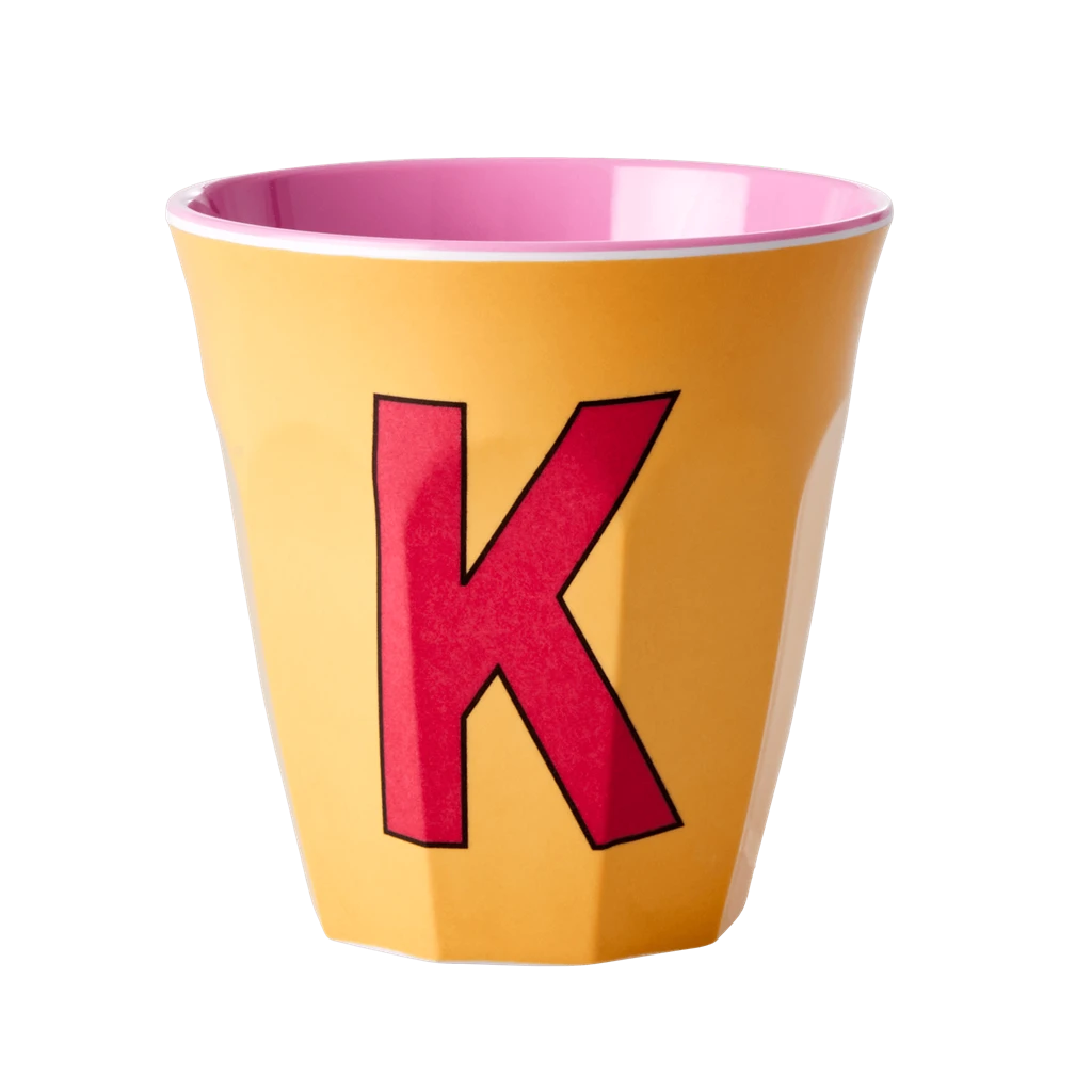Melamine Cup - Medium With Alphabet In Pinkish Colors | Letter K(Melamine Cup Medium With Alphabet In Pinkish Colors Letter K) 1 Melamine Cup - Medium With Alphabet In Pinkish Colors | Letter K(Melamine Cup Medium With Alphabet In Pinkish Colors Letter K)