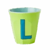 Melamine Cup - Medium With Alphabet In Bluish Colors | Letter L(Melamine Cup Medium With Alphabet In Bluish Colors Letter L 1)