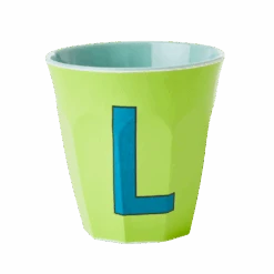 Melamine Cup - Medium With Alphabet In Bluish Colors | Letter L(Melamine Cup Medium With Alphabet In Bluish Colors Letter L 1)