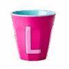 Melamine Cup - Medium With Alphabet In Pinkish Colors | Letter L(Melamine Cup Medium With Alphabet In Pinkish Colors Letter L)