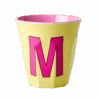 Melamine Cup - Medium With Alphabet In Pinkish Colors | Letter M(Melamine Cup Medium With Alphabet In Pinkish Colors Letter M)