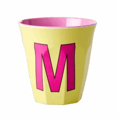 Melamine Cup - Medium With Alphabet In Pinkish Colors | Letter M(Melamine Cup Medium With Alphabet In Pinkish Colors Letter M)