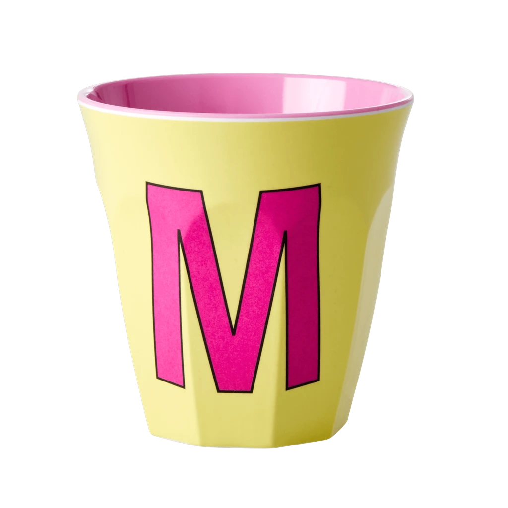 Melamine Cup - Medium With Alphabet In Pinkish Colors | Letter M(Melamine Cup Medium With Alphabet In Pinkish Colors Letter M) 1 Melamine Cup - Medium With Alphabet In Pinkish Colors | Letter M(Melamine Cup Medium With Alphabet In Pinkish Colors Letter M)