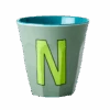 Melamine Cup - Medium With Alphabet In Bluish Colors | Letter N(Melamine Cup Medium With Alphabet In Bluish Colors Letter N)