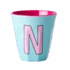 Melamine Cup - Medium With Alphabet In Pinkish Colors | Letter N(Melamine Cup Medium With Alphabet In Pinkish Colors Letter N)