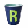 Melamine Cup - Medium With Alphabet In Bluish Colors | Letter R(Melamine Cup Medium With Alphabet In Bluish Colors Letter R)