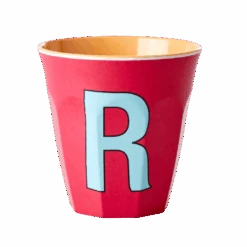 Melamine Cup - Medium With Alphabet In Pinkish Colors | Letter R(Melamine Cup Medium With Alphabet In Pinkish Colors Letter Q)