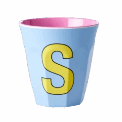 Melamine Cup - Medium With Alphabet In Pinkish Colors | Letter S(Melamine Cup Medium With Alphabet In Pinkish Colors Letter S)