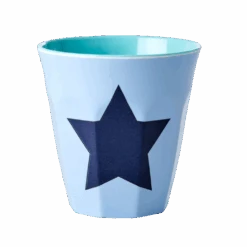 Set Of 2 Medium Melamine Cups | Star In Soft Blue Print(Set Of 2 Medium Melamine Cups Star In Soft Blue Print)