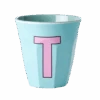 Melamine Cup - Medium With Alphabet In Pinkish Colors | Letter T(Melamine Cup Medium With Alphabet In Pinkish Colors Letter T)