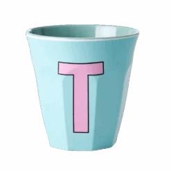 Melamine Cup - Medium With Alphabet In Pinkish Colors | Letter T(Melamine Cup Medium With Alphabet In Pinkish Colors Letter T)