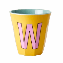 Melamine Cup - Medium With Alphabet In Pinkish Colors | Letter W(Melamine Cup Medium With Alphabet In Pinkish Colors Letter W)