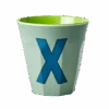 Melamine Cup - Medium With Alphabet In Bluish Colors | Letter X(Melamine Cup Medium With Alphabet In Bluish Colors Letter X)
