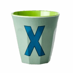 Melamine Cup - Medium With Alphabet In Bluish Colors | Letter X(Melamine Cup Medium With Alphabet In Bluish Colors Letter X)