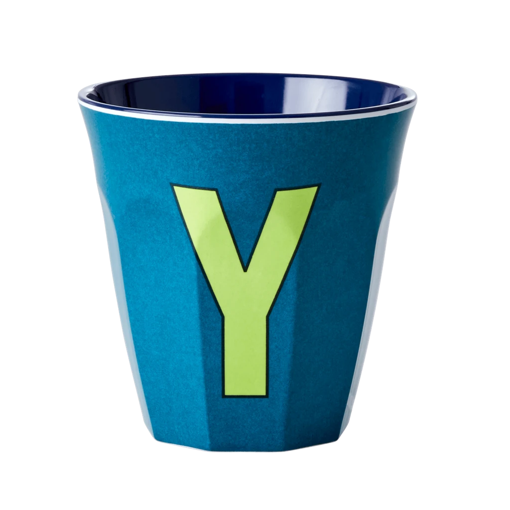 Melamine Cup - Medium With Alphabet In Bluish Colors | Letter Y(Melamine Cup Medium With Alphabet In Bluish Colors Letter Y) 1 Melamine Cup - Medium With Alphabet In Bluish Colors | Letter Y(Melamine Cup Medium With Alphabet In Bluish Colors Letter Y)