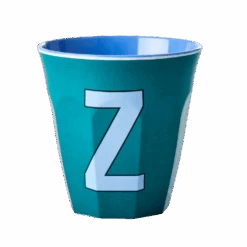 Melamine Cup - Medium With Alphabet In Bluish Colors | Letter Z(Melamine Cup Medium With Alphabet In Bluish Colors Letter Z)