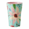 Melamine Tall Cup - Mint Selma Flower Print(Melamine Tall Cup Mint Selma Flower Print)