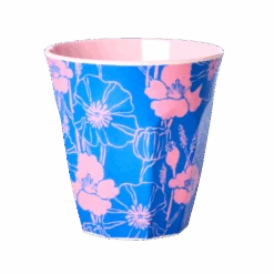Medium Melamine Cup - Blue - Poppies Love Print(Medium Melamine Cup Poppies Love Print)