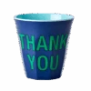 Melamine Cup - Medium With "THANK YOU" | Dark Blue(Melamine Cup Medium With Thank You In Dark Blue)