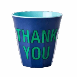 Melamine Cup - Medium With "THANK YOU" | Dark Blue(Melamine Cup Medium With Thank You In Dark Blue)