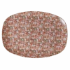 Melamine Rectangular Plate | Brown Flower Print(Rectangular Melamine Plate In Brown Floral Print)