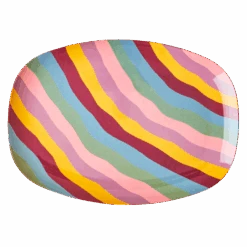 Melamine Rectangular Plate | Funky Stripes Print(Melamine Rectangular Plate Funky Stripes Print)