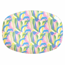 Medium Melamine Rectangular Plate - Blue - Jungle Fever Print(Medium Melamine Rectangular Plate Blue Jungle Fever Print)