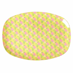 Medium Melamine Rectangular Plate - Yellow - Sunny Days Print(Medium Melamine Rectangular Plate Yellow Sunny Days Print)