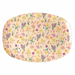 Melamine Rectangular Plate | Wild Flower Print(Melamine Rectangular Plate In Wild Flower Print)