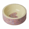 Round Pet Bowl - Pink - Flower Print(Round Pet Bowl Pink Flower Print)