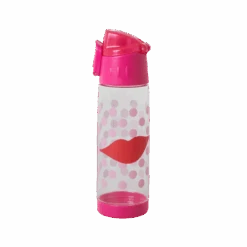 Plastic Drinking Bottle | Kiss Print(Plastic Drinking Bottle Pink Kiss Print)