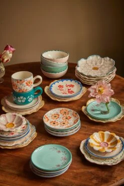 Ceramic Cappuccino Cup With Hand Painted Orange Flowers - 6.7 Oz(Ceramic Cappuccino Cup With Hand Painted Orange Flowers 6 7 Oz Copy) -Rice By Rice RICE CE24 44