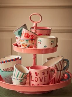 Ceramic Oval Espresso Cup With Hand Painted Cherries - 2.4 Oz(Ceramic Oval Espresso Cup With Hand Painted Cherries 2 4 Oz) -Rice By Rice RICE CE24 48