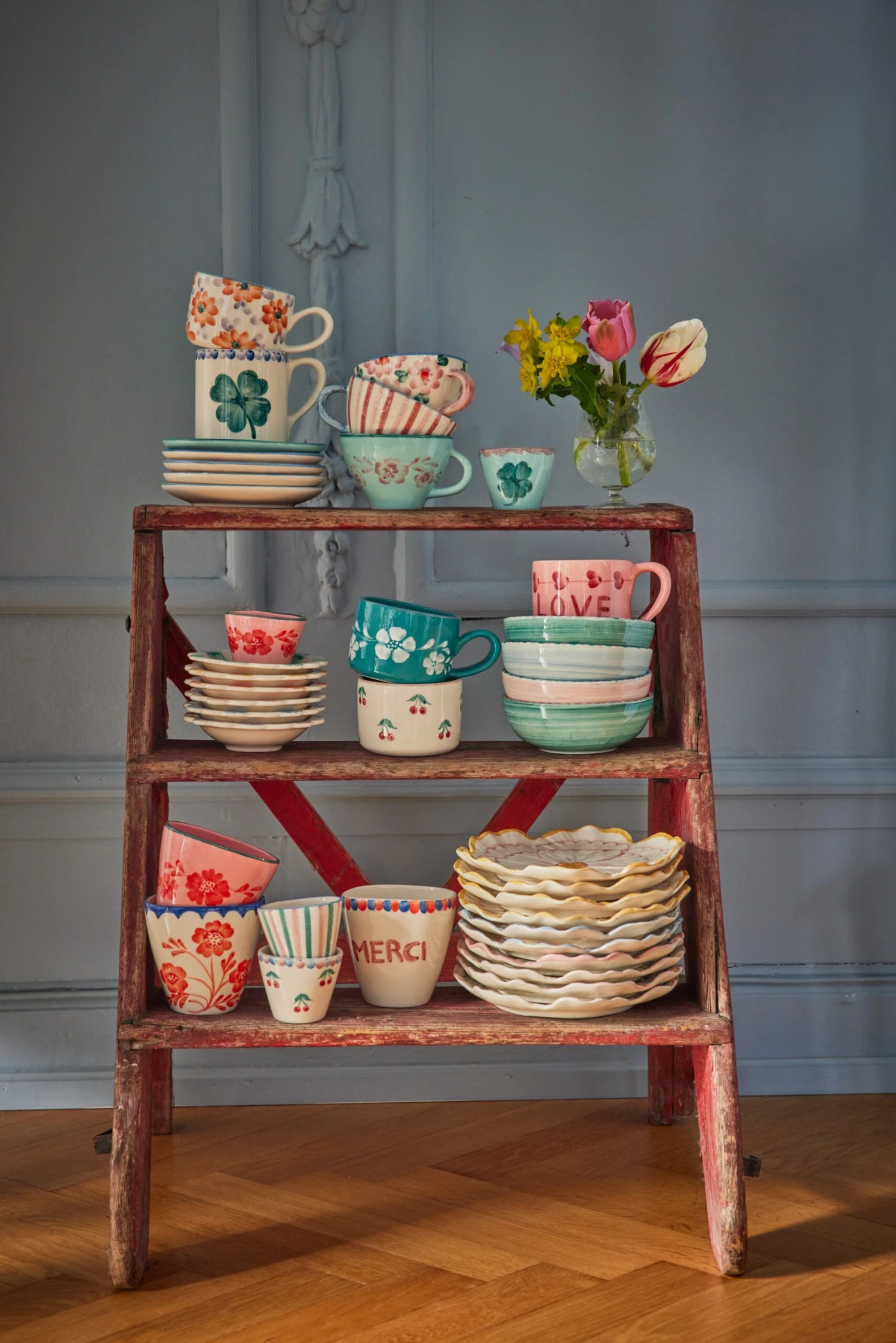 Ceramic Oval Espresso Cup With Hand Painted Orange Flowers - 2.4 Oz(Ceramic Oval Espresso Cup With Hand Painted Cherries 2 4 Oz Copy) 3 Ceramic Oval Espresso Cup With Hand Painted Orange Flowers - 2.4 Oz(Ceramic Oval Espresso Cup With Hand Painted Cherries 2 4 Oz Copy) - Image 3