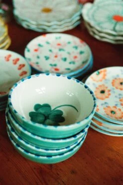 Ceramic Bowl With Hand Painted Good Luck Clover - 11.8 Oz(Ceramic Bowl With Hand Painted Good Luck Clover 11 8 Oz) -Rice By Rice RICE CE24 ANALOG 49