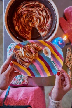 Melamine Rectangular Plate | Funky Stripes Print(Melamine Rectangular Plate Funky Stripes Print) -Rice By Rice RICEAW22145 682