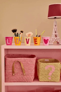 Melamine Cup - Medium With Alphabet In Pinkish Colors | Letter L(Melamine Cup Medium With Alphabet In Pinkish Colors Letter L) 3 Melamine Cup - Medium With Alphabet In Pinkish Colors | Letter L(Melamine Cup Medium With Alphabet In Pinkish Colors Letter L) -Rice By Rice RICESS22040 682 1