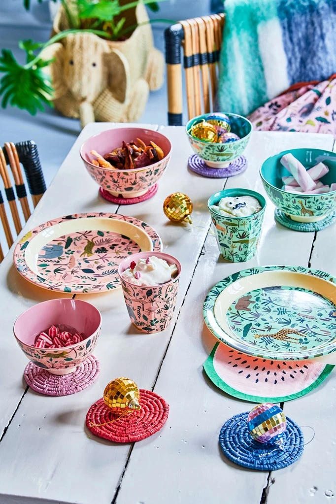 Melamine Kids Lunch Plate | Green All Over Jungle Animal Print(Melamine Kids Lunch Plate With Blue Jungle Animals Print 1) 2 Melamine Kids Lunch Plate | Green All Over Jungle Animal Print(Melamine Kids Lunch Plate With Blue Jungle Animals Print 1) - Image 2