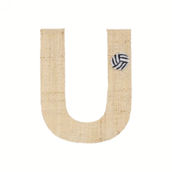 One Raffia Letter Sticker | Boy - U(One Raffia Letter Sticker Boy U)