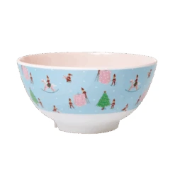 Melamine Bowl With Xmas Elf Print - Medium - Two Tone(Bowl With Xmas Elf Print Medium Two Tone)
