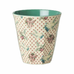 Melamine Cup In Medium With Dove Print(Melamine Cup In Medium With Christmas Dove Print)