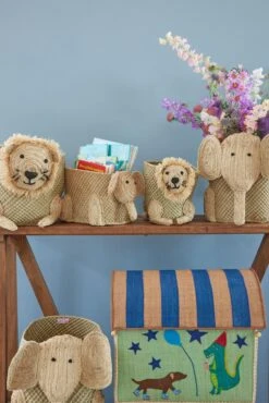 Raffia Storage House - Green - Party Animal Print(Raffia Storage House Party Animal Print) -Rice By Rice image 30943b5c 8a70 45f4 be30 d73254cbfe9d