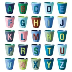 Two Melamine Cups - Medium With Alphabet In Bluish Colors | Letter D(Melamine Cup Medium With Alphabet In Bluish Colors Letter D Copy) -Rice By Rice image eba5c71b f093 4a4e 94c0 866d084c765b 1